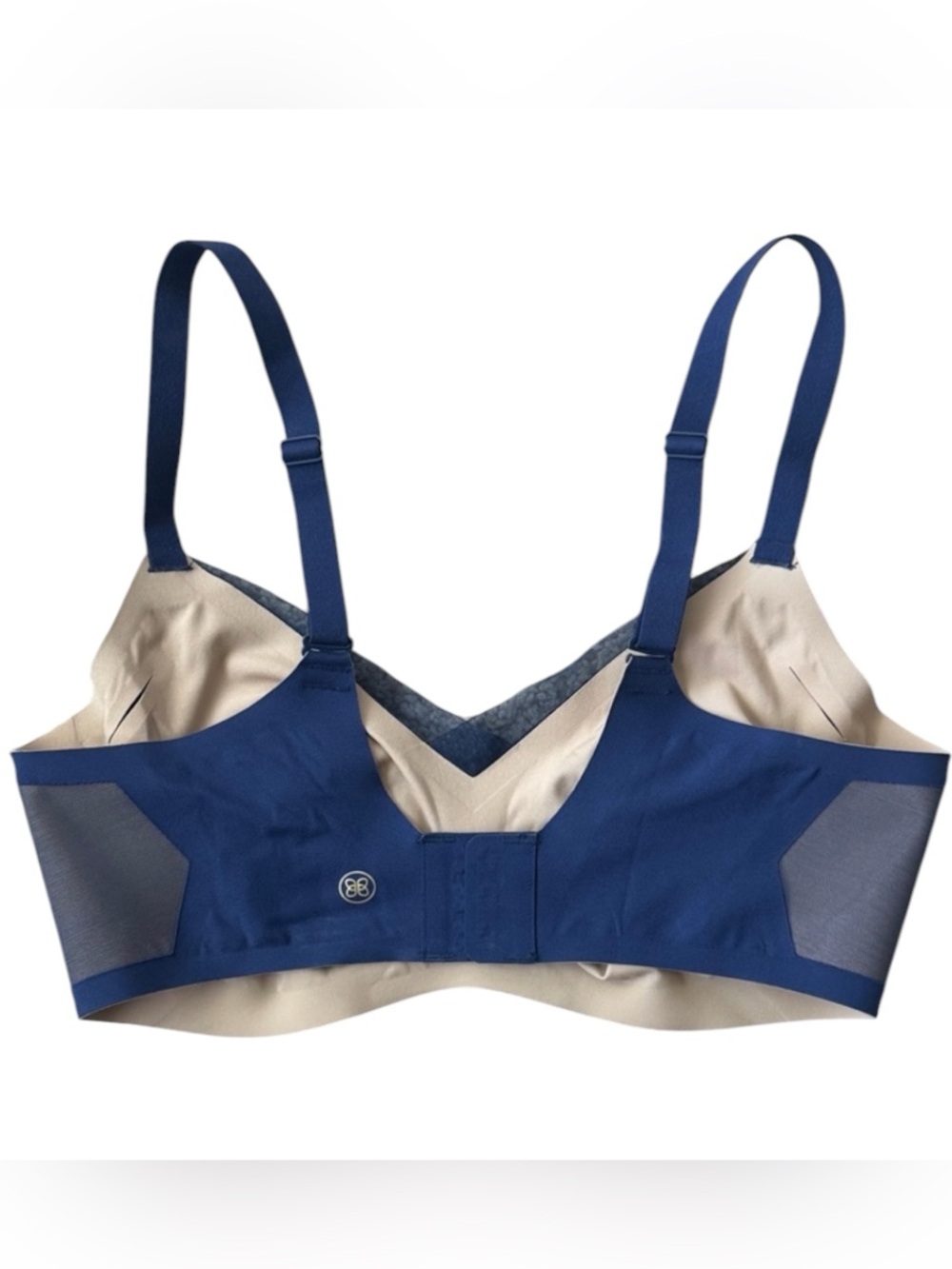 Honeylove Crossover bra Navy Wireless Bra with Sheer V-Neck Trim size XL - Picture 5 of 5